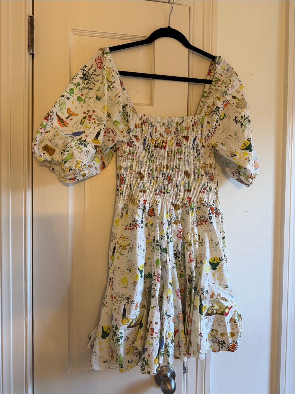 NWT Rhode Astrid picnic print dress sz L